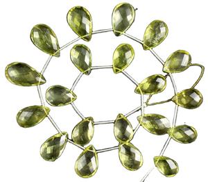 Impresionante calidad Strand 20 piezas Natural amarillo limón cuarzo piedra preciosa facetada forma de pera Briolette cuentas al por mayor - Product Image 1