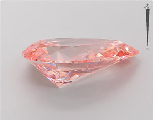 ลูกแพร์เจียระไนทรงสี่เหลี่ยมประดับเพชรสีชมพู3.00 CT VS VVS ปลูกด้วยใบประกาศนียบัตรของ IGI - Product Image 3