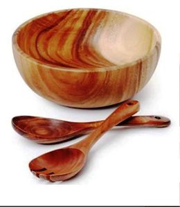 Cuillères à salade en bois d'acacia, ensemble de cuillères à salade en bois d'acacia, écologiques, lavables au lave-vaisselle, ustensiles à salade pour la maison et la cuisine, fabriqués en Inde - Product Image 6