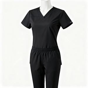 Venta al por mayor personalizado enfermera Top conjuntos médicos hombres mujeres Unisex cuello en V Spandex Hospital enfermería uniformes femeninos Jogger Scrub Set - Product Image 1