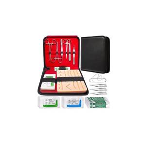 Kit hecho a mano de uso médico certificado CE con instrumentos de acero inoxidable, fuente de alimentación manual, almohadilla de silicona, Kit de práctica de sutura - Product Image 3