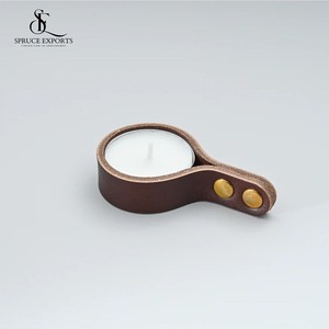 Portavelas de cuero con extremo redondeado, diseño minimalista ecológico y resistente al calor para Navidad, Pascua, cumpleaños - Product Image 3