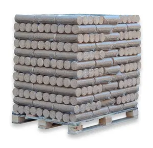 Buy Nestro Premium Hardwood Briquettes for Fireplace, 960 kg, Oak, Beech, 96 x 10 kg, PE Bags, Wood Briquettes, Round,