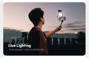 ไฟวิดีโอ LED สี RGB รุ่น Mini <span class=keywords><strong>Ulanzi</strong></span> VL49 PRO ปรับสีได้เต็มรูปแบบ 2500K ถึง 9000K สำหรับการถ่ายภาพ พร้อมแผ่นกระจายแสงแบบรังผึ้ง - Product Image 3
