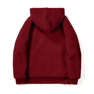 Sudadera con capucha de piel sintética personalizada para hombre, ropa de invierno de peso pesado de Color sólido personalizada de alta calidad para hombre, sudaderas con capucha de piel sintética - Product Image 4