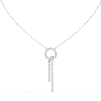Collier de luxe en diamant de laboratoire 0,38 ct taille brillant, plaqué argent sterling, certifié IGI, pour femme, occasions de cadeaux, Harmonic