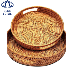 Meilleures ventes 2025 Panier en rotin pour la décoration de la maison et les célébrations festives Designs personnalisés Lotus bleu Vietnam - Product Image 1