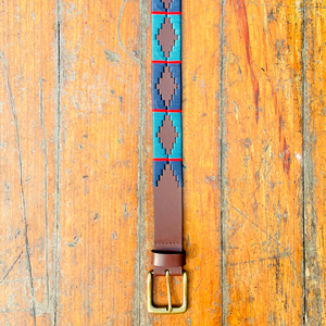 Navy Teal Verdejo เข็มขัดโปโลผู้ชาย, เข็มขัดหนังแท้ลำลองความยาวตามสั่ง100% ทองเหลืองแท้สำหรับหัวเข็มขัด - Product Image 5