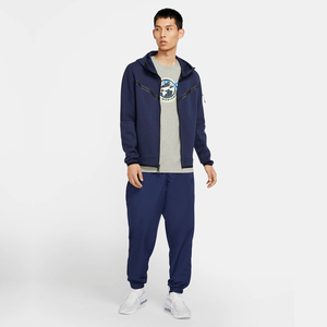 Custom Brand Logo Design 66% Cotton 34% Polyester Midnight <b>Navy</b> Warmth Standard Fit Sportswear Tech Fleece Tracksuit - Product Image 1