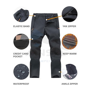 Pantalon de ski en polaire pour homme, résistant à l'eau, randonnée, hiver, extérieur, isolé, softshell, chaud, pantalon de snowboard pour temps froid - Product Image 5