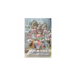 Tuyệt Đẹp Handmade Bằng Đá Cẩm Thạch Trắng Nữ Thần Maa <span class=keywords><strong>Durga</strong></span> Ngồi Trên Sư Tử Tôn Giáo Bức Tượng Cho Công Ty Quà Tặng Và Ngôi Đền Trang Trí Nội Thất Mục Đích - Product Image 1