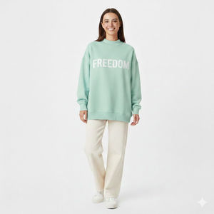 Sweat-shirt doux personnalisé pour femme, col montant, coupe oversize, style pull à col haut, service OEM - Product Image 5