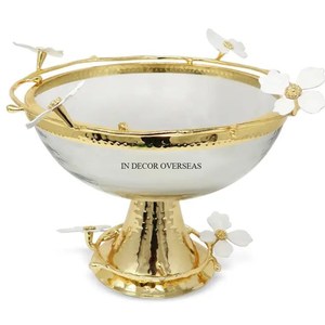 Bol élégant en métal argenté poli miroir brillant Design de qualité luxueuse unique Fourniture de table à manger de mariage résistant à la chaleur - Product Image 2