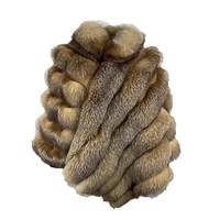 Nouvelle veste bomber tendance pour femmes adultes en fourrure de renard doré naturel, fermeture éclair, chauffante, respirante, coupe-vent, finition soignée