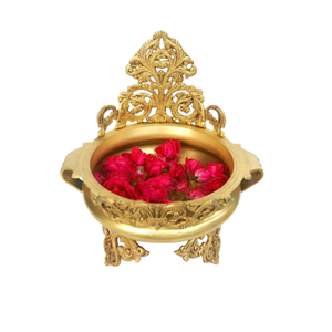 Design classique forme ronde Urli Prime qualité laiton couleur or fleur Urli du meilleur exportateur en Inde - Product Image 5