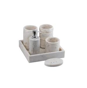 Ensembles d'accessoires de salle de bain en marbre, ensembles de distributeurs de savon et en forme de bouteille et couleur de marbre noir et Offre Spéciale - Product Image 2