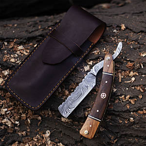 Navaja de Afeitar Recta Personalizada de Acero de Damasco Hecha a Mano, Hoja de un Solo Filo para Hombre, Herramienta de Barbería Tradicional, Afeitado Suave y Seguro, Lujosa - Product Image 4