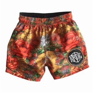 กางเกงขาสั้นผ้าซาตินสำหรับมวยไทยแบบกำหนดเองพิมพ์ลายสำหรับต่อยมวยไทยชุดศิลปะการต่อสู้แบบชาวไทยเสื้อสไตล์ลำลองไซส์ XS - Product Image 2