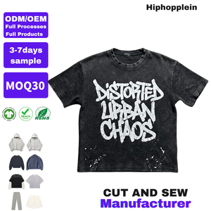 T-shirt Streetwear Personalizzata in <span class=keywords><strong>Maglia</strong></span> Waffle, in Misto Cotone Testurizzato, Vestibilità Oversize Boxy, Etichetta Privata - Product Image 1