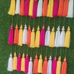 Cuerda de borla de hilo de seda, decoración de boda india, telón de fondo de escenario, decoración de fiesta de Festival, telón de fondo de Haldi Mehendi Sangeet - Product Image 1