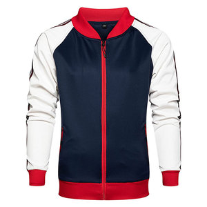 Chándal de hombre hecho con suave tejido de mezcla de poliéster con chaqueta con cremallera y joggers ideal para entrenamientos de gimnasio y rutinas al aire libre - Product Image 5
