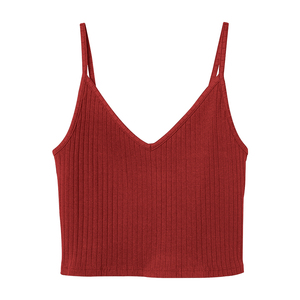 Camiseta corta de punto para mujer, camisola de Color sólido sin mangas, Top OEM fino de verano, ropa informal personalizada con frente, suministro de fábrica de Bangladesh - Product Image 1