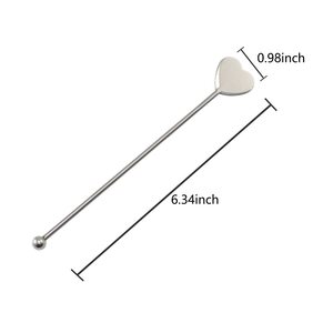 Agitador de cóctel Agitadores de café en forma de corazón Agitar Cóctel de acero inoxidable Limonada Té helado Bebida Batidos Martini - Product Image 2