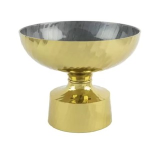 Bol à fruits sur piédestal polonais brillant avec bordure décorative en laiton et poignées Bol de service en métal sur piédestal de qualité supérieure Bol à fruits - Product Image 6