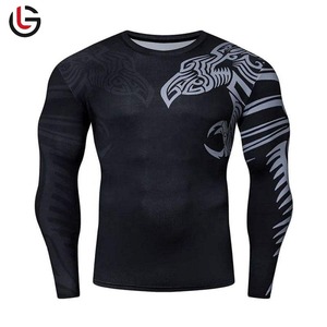 Logo personnalisé unisexe Design Sublimation personnalisé Rash-guard à manches longues Spandex Compression Bjj Mma Gear pour adultes avec personnalisé - Product Image 4