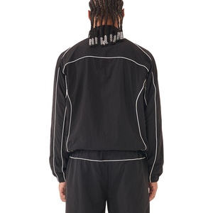 Venta al por mayor de ropa de calle informal para hombre fabricante atlético de nailon reflectante cremallera chándal para hombre chaqueta a rayas chándal - Product Image 6