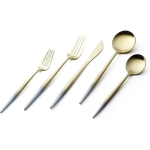 Juego de cubiertos occidentales de lujo de alta calidad, cubiertos plateados/dorados de acero inoxidable, juego de cocina, tenedor de boda, cuchillo y cuchara para hoteles - Product Image 1