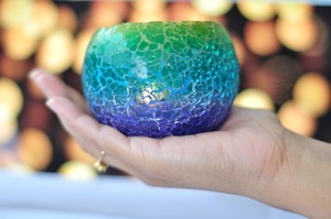 Porte-bougie en verre de qualité supérieure coloré, mosaïque royale, bougeoir votif, bougeoir en mosaïque de haute qualité, support de bougie, décoration d'intérieur - Product Image 4