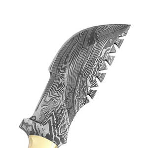 Couteau de chasse en acier Damas artisanal, lame pleine, couteau de camping de plein air, avec manche en bois - Product Image 6