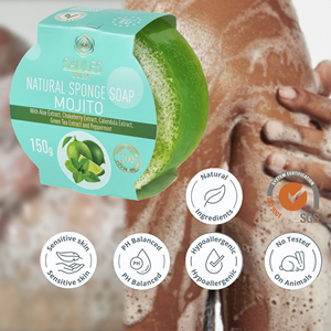 Savon Premium Mojito avec éponge, rafraîchissant, hydratant, exfoliant, de haute qualité, vente en gros, fabriqué en UE - Product Image 2
