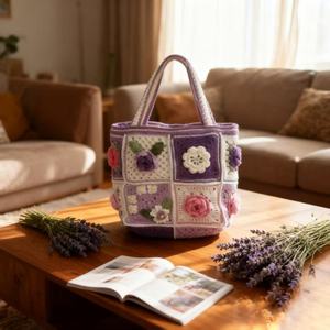 Bolso Tote de Hombro con Apliques de Flores de Crochet Vintage, Bolso de Mano Tejido a Mano, Bolso de Algodón Artesanal, Regalo de San Valentín para Mujer - Product Image 3