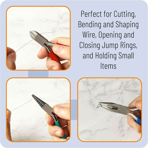 Professionnel 3 Pack En Acier Au Carbone Bijoux Pinces Kit Mini Chaîne Nez Pinces Coupe-Fil Bijoux Artisanat DIY Anneau Fabrication - Product Image 4