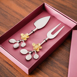 <b>Cheese</b> Tool Table Decorative <b>Cheese</b> Cutter and Slicer <b>Set</b> Stainless Steel Handmade Brass Flower Embossed Handle <b>Cheese</b> <b>Set</b> - Product Image 2