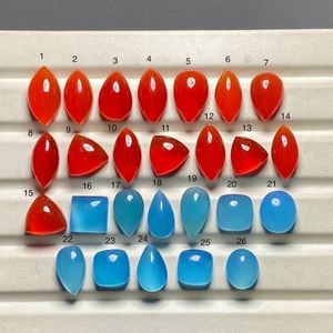 พลอยคาโบชองสีแดงและสีฟ้าธรรมชาติมาพร้อมกับโทนสีคู่ที่สดใสเหมาะสำหรับการทำเครื่องประดับหรือคอลเลกชันอัญมณี - Product Image 3