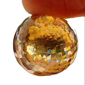 63.50 CTs couleur champagne jaune à facettes diamant coupe Football fait à la main et bijoux personnalisés - Product Image 1