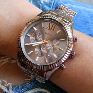 M-K Nam Chất Lượng Cao Đồng Hồ Thể Thao Chống Thấm Nước Cổ Điển Phong Cách Chronograph Quay Số 20Mm Thép Không Gỉ Trường Hợp Hai Tone Dây Đeo Thời Trang - Product Image 2