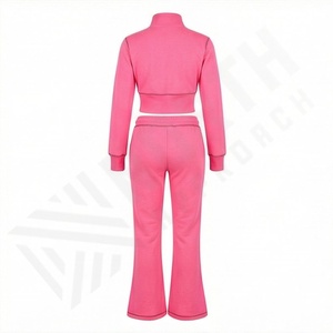 Conjunto de Dos Piezas de Chándal con Capucha para Mujer, Invierno 2025, Personalizado, de Algodón Sólido, con Forro Polar Técnico, Estampado, Talla Grande, con Cremallera - Product Image 2