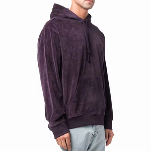 Nuevo elegante barato personalizado completo térmico al por mayor liso terciopelo Sudadera con capucha hombre personalizado de alta calidad terciopelo sudaderas con capucha - Product Image 2