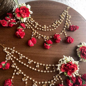 Haldi Mehendi Dholki Wear Flower Jhumkas, Indian Wedding Favor, Gift <b>Earring</b>, Gift For Her, Bridesmaid Gift, Haldi Jewelry - Product Image 1