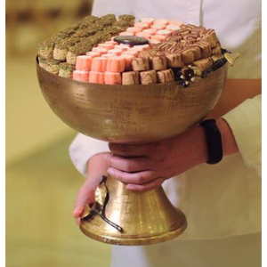 Classic Style Round Shape <b>Chocolate</b> Serving Bowl Finest Quality Hammered Silver Metal Bowl With Black Stand For <b>Wedding</b> Parties - Product Image 5