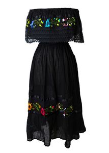 ชุดเดรสสวยหรูเปิดไหล่ของผู้หญิง,เดรสคลุมเข่าเซ็กซี่ปักลายมีสไตล์ปี2022 - Product Image 2