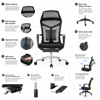 Chaise de bureau ergonomique au design moderne avec appui-tête réglable, dossier pivotant confortable en tissu maillé, pour PDG, responsable de projet, échantillon gratuit