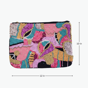 Sac bandoulière bohème pour femme Hastvikas, multicolore vibrant, broderie à la main, coton, fermeture éclair, portable, élégant, polyester - Product Image 2