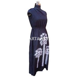 Handmade 100% Cotton Top Skirt Set <b>for</b> <b>Women</b> Hand-Embroidered Unique Designs Tea-Length A-Line Bohemian Suzani <b>Dress</b> - Product Image 5