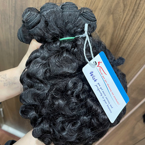 Extensions de cheveux vierges vietnamiens doublement étirés de qualité supérieure, tissage de cheveux bouclés birmanes à la vapeur, couleur naturelle, tissage de cheveux élégant - Product Image 4
