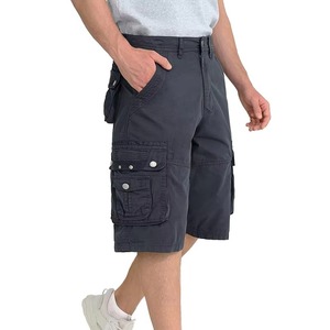 Latest design solid anti-wrinkle canvas polyester/cotton men's cargo shorts wholesale unique style 2025 lightweight and durable - Product Image 5